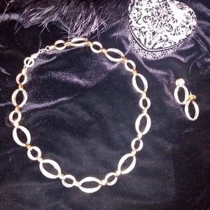 Brighton Silver/Gold plated necklace and earring set.